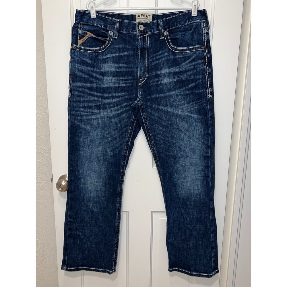 Ariat M4 Relaxed Boot Cut Jeans Mens 38x32 Dark Wash Denim 10021767 Adkins